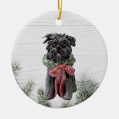 Affenpinscher-kerstversiering Keramisch Ornament (Voorkant)