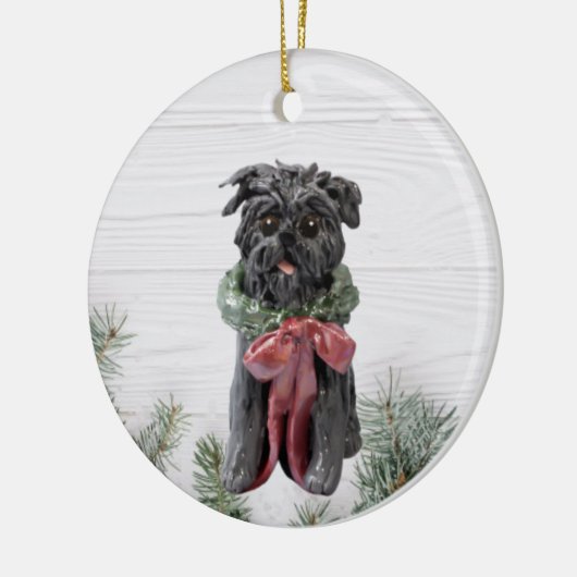 Affenpinscher-kerstversiering Keramisch Ornament (Links)