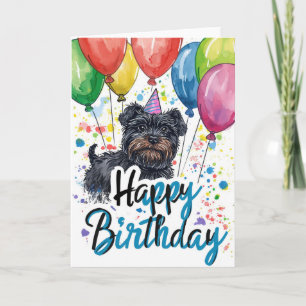 Affenpinscher met ballonnen Verjaardag Kaart