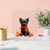 Affenpinscher met hart gemaakt van herfstbladeren acryl bord (Huwelijk)