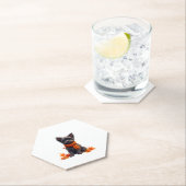 Affenpinscher met hart gemaakt van herfstbladeren kartonnen onderzetters (Insitu)