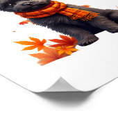 Affenpinscher met hart gemaakt van herfstbladeren poster (Hoek)