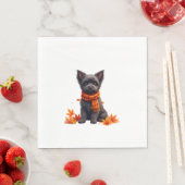 Affenpinscher met hart gemaakt van herfstbladeren servet (Insitu)