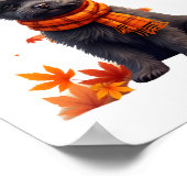 Affenpinscher Met Hart Van Herfstbladeren Poster (Hoek)