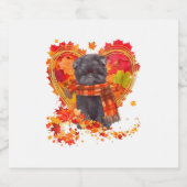 Affenpinscher Met Hart Van Herfstbladeren Sparkling Wijnetiket (Enkel label)