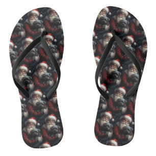 Affenpinscher met Kerstman Festive Kerstmis Teenslippers
