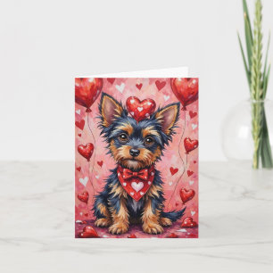 Affenpinscher met Rode Harten Valentijnsdag Kaart