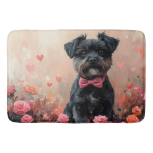 Affenpinscher met rozen - Valentijnsdag Badmat
