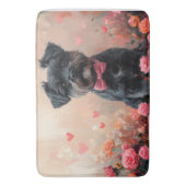 Affenpinscher met rozen - Valentijnsdag Badmat (Voorkant Verticaal)