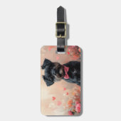 Affenpinscher met Rozen - Valentijnsdag Bagagelabel (Voorkant verticaal)