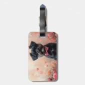 Affenpinscher met Rozen - Valentijnsdag Bagagelabel (Achterkant verticaal)