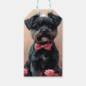 Affenpinscher met Rozen - Valentijnsdag Cadeaulabel (Voorkant)