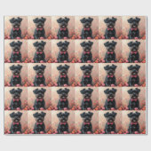 Affenpinscher met rozen - Valentijnsdag Cadeaupapier (Vlak)