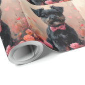 Affenpinscher met rozen - Valentijnsdag Cadeaupapier (Rol Hoek)