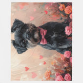 Affenpinscher met Rozen - Valentijnsdag Fleece Deken (Voorkant)