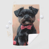 Affenpinscher met rozen - Valentijnsdag Golfhanddoek (Insitu)