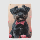 Affenpinscher met rozen - Valentijnsdag Golfhanddoek (Voorkant)