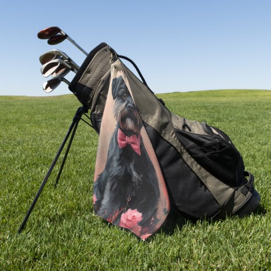 Affenpinscher met rozen - Valentijnsdag Golfhanddoek (Groen)