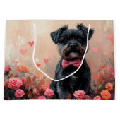 Affenpinscher met Rozen - Valentijnsdag Groot Cadeauzakje (Voorkant)