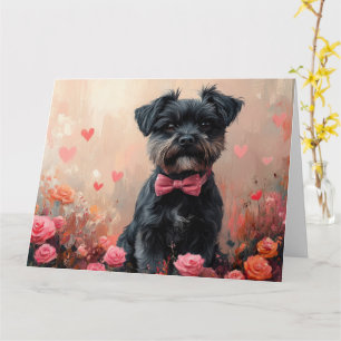 Affenpinscher met Rozen - Valentijnsdag Kaart