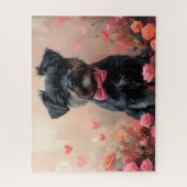 Affenpinscher met rozen - Valentijnsdag Legpuzzel (Verticaal)