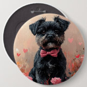 Affenpinscher met rozen - Valentijnsdag Ronde Button 6,0 Cm (Voorkant /achterkant)