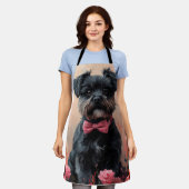 Affenpinscher met Rozen - Valentijnsdag Schort (Gedragen)