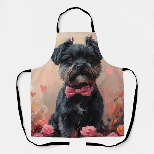 Affenpinscher met Rozen - Valentijnsdag Schort (Voorkant)