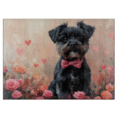 Affenpinscher met Rozen - Valentijnsdag Snijplank (Voorkant)