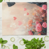 Affenpinscher met Rozen - Valentijnsdag Theedoek (Gevouwen)