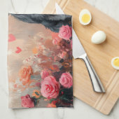 Affenpinscher met Rozen - Valentijnsdag Theedoek (Quarter Fold)