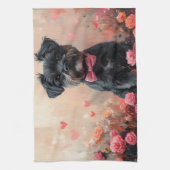 Affenpinscher met Rozen - Valentijnsdag Theedoek (Verticaal)