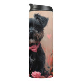 Affenpinscher met rozen - Valentijnsdag Thermosbeker (Geroteerd rechts)