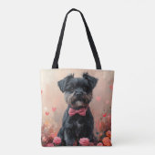 Affenpinscher met Rozen - Valentijnsdag Tote Bag (Achterkant)
