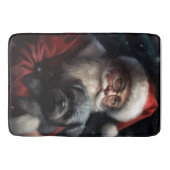 Affenpinscher met Sinterklaas Feestelijke Kerstmis Badmat (Voorkant)