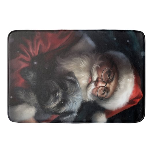 Affenpinscher met Sinterklaas Feestelijke Kerstmis Badmat (Voorkant)