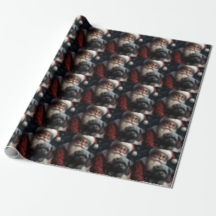 Affenpinscher met Sinterklaas Feestelijke Kerstmis Cadeaupapier