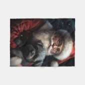 Affenpinscher met Sinterklaas Feestelijke Kerstmis Fleece Deken (Voorkant (Horizontaal))