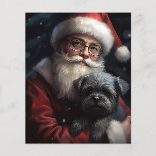 Affenpinscher met Sinterklaas Feestelijke Kerstmis Flyer (Achterkant)