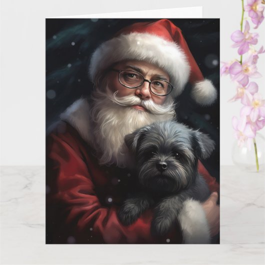 Affenpinscher met Sinterklaas Feestelijke Kerstmis Kaart (Orchidee)