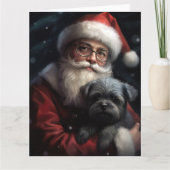 Affenpinscher met Sinterklaas Feestelijke Kerstmis Kaart (Voorkant)