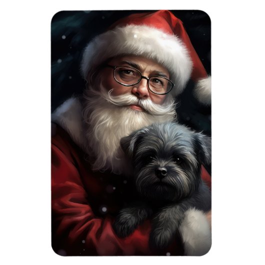 Affenpinscher met Sinterklaas Feestelijke Kerstmis Magneet (Verticaal)