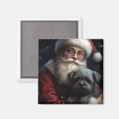 Affenpinscher met Sinterklaas Feestelijke Kerstmis Magneet (Voorkant / Achterkant)