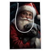 Affenpinscher met Sinterklaas Feestelijke Kerstmis Medium Cadeauzakje (Voorkant)
