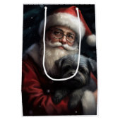 Affenpinscher met Sinterklaas Feestelijke Kerstmis Medium Cadeauzakje (Achterkant)