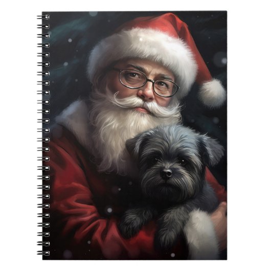 Affenpinscher met Sinterklaas Feestelijke Kerstmis Notitieboek (Voorkant)