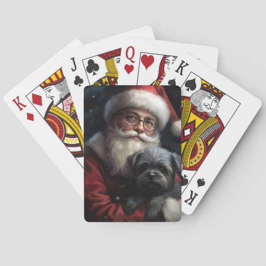 Affenpinscher met Sinterklaas Feestelijke Kerstmis Pokerkaarten (Achterkant)