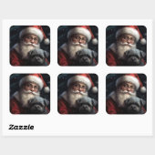 Affenpinscher met Sinterklaas Feestelijke Kerstmis Vierkante Sticker (Vel)