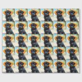 Affenpinscher op strand, zomercadeau voor hondenli cadeaupapier (Vlak)