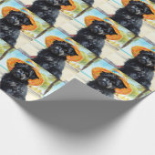 Affenpinscher op strand, zomercadeau voor hondenli cadeaupapier (Hoek)